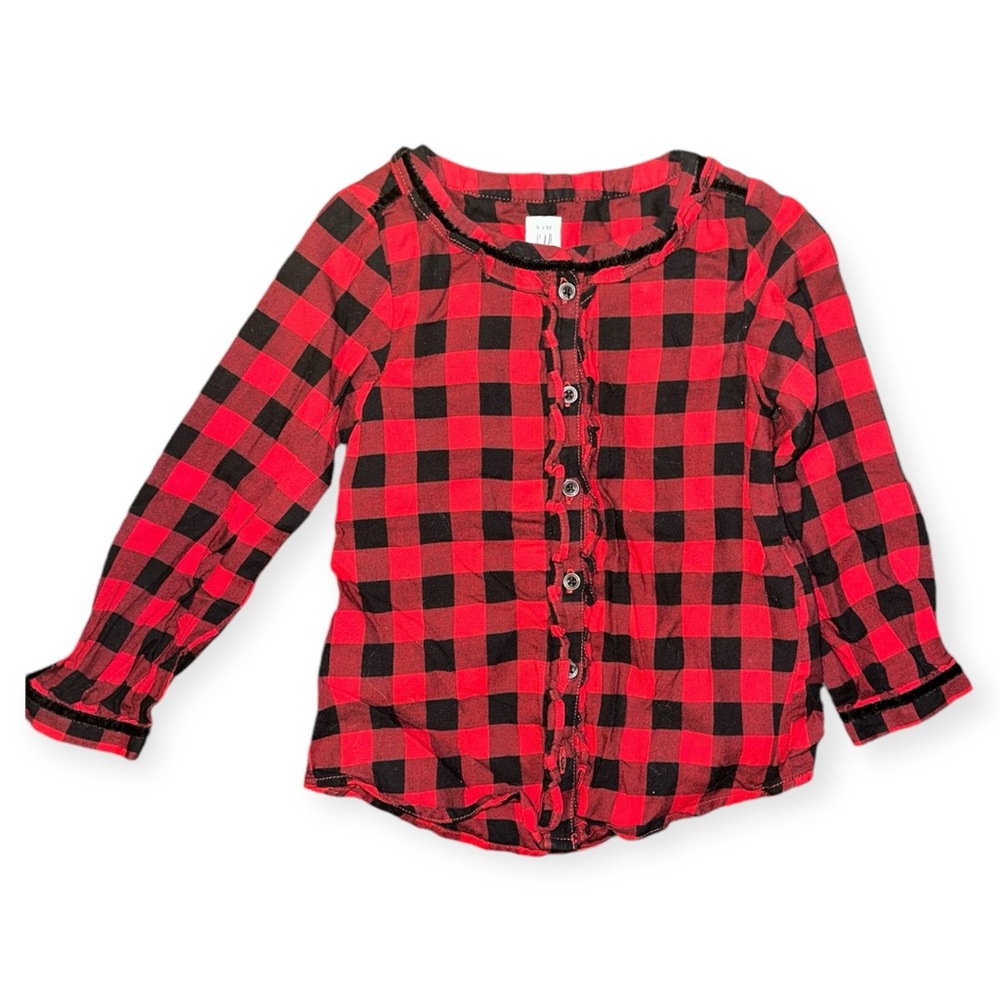 GAP Toddler Girls Buffalo Plaid Button Down Shirt